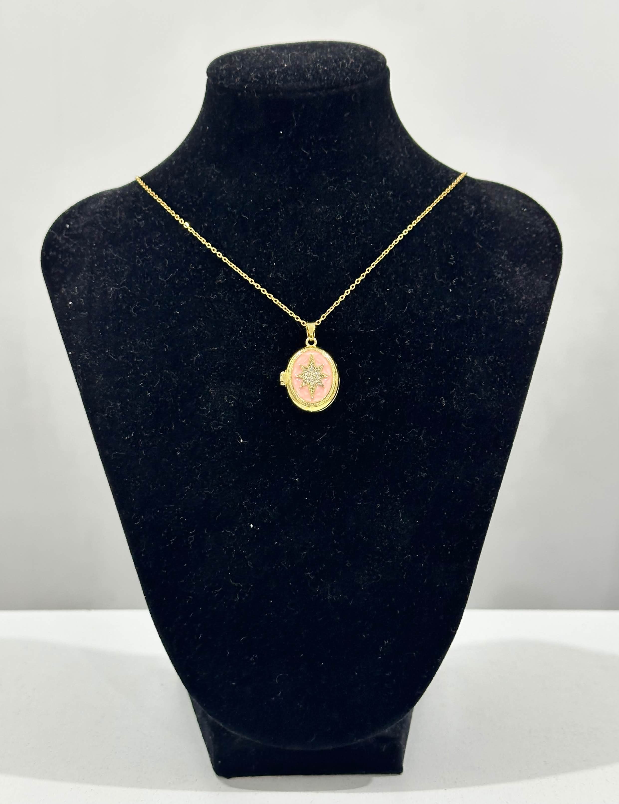 Collar Relicario Rosa